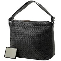 Bottega Veneta Intrecciato Shoulder Bag Woven Nappa Leather Black